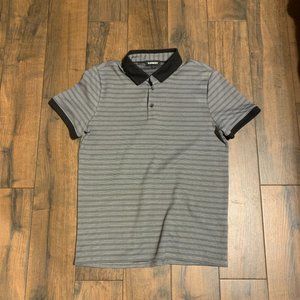 Express men's polo shirt tee M black & gray